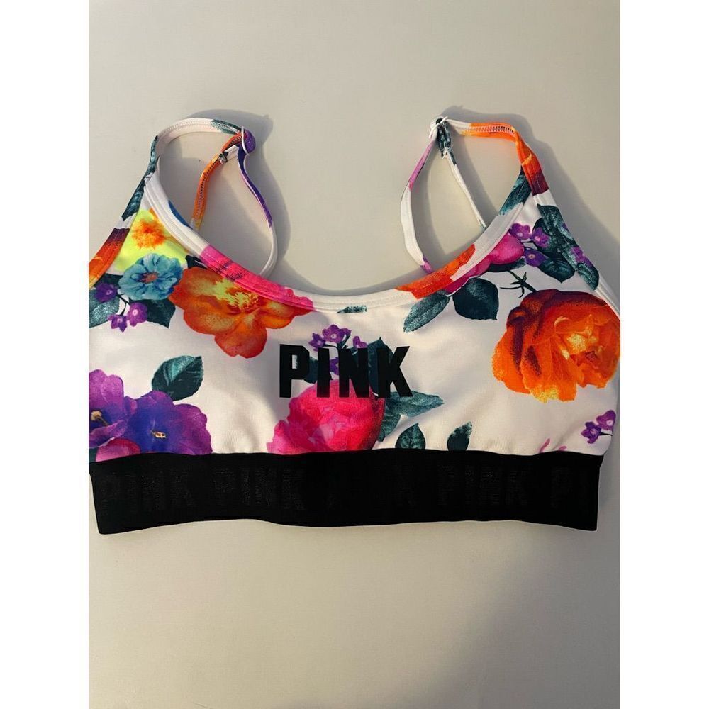 PINK Victoria’s Secret Floral Lightly Lined Sports Bra XS